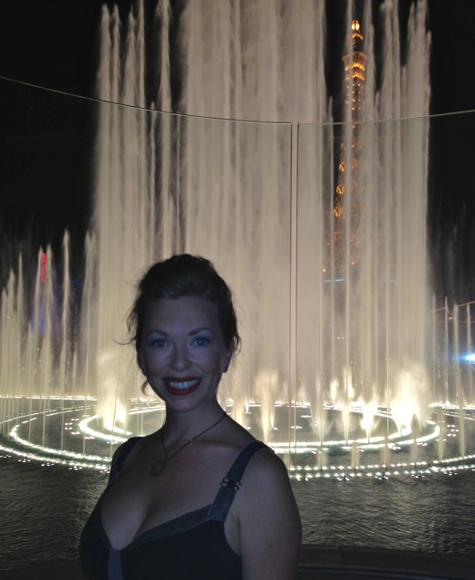Mistress T in front of Bellagiao Fountain, Vegas July 2013.