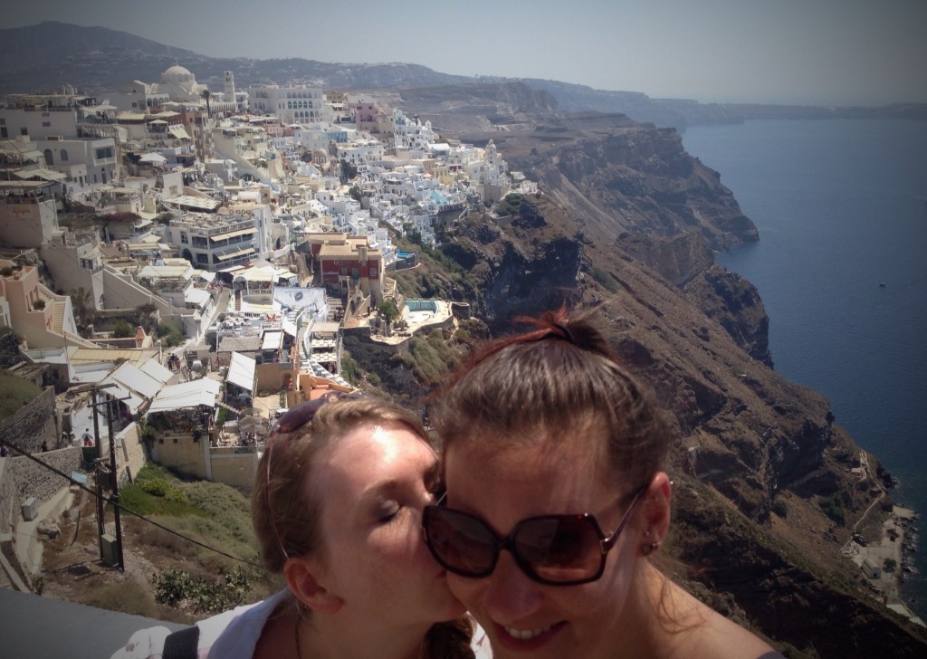 A romantic moment between Meg & I on the very romantic island of Santorini, Greece.